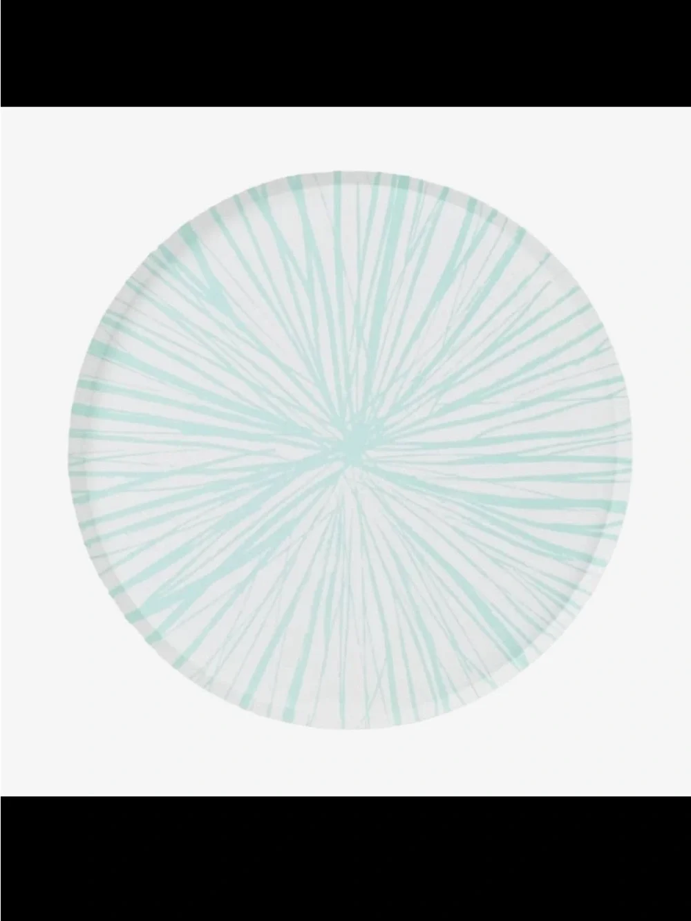 NWT! Gatherings 8 Round Decorative Paper Party Plates in Mint Burst Pattern